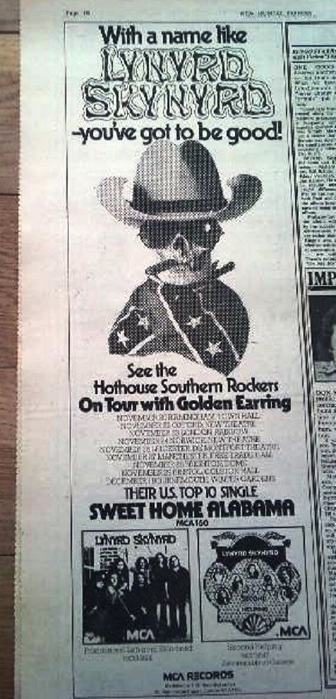 1974 UK magazine Lynyrd Skynyrd album ad